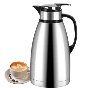 102 Oz Stainless Steel Thermal Coffee Carafe for Keeping Hot, Insulated Coffee Pot Double Walled Vacuum Thermos for Coffee, Tea, Hot Beverage Dispenser 12 Hour Heat Retention, Silver