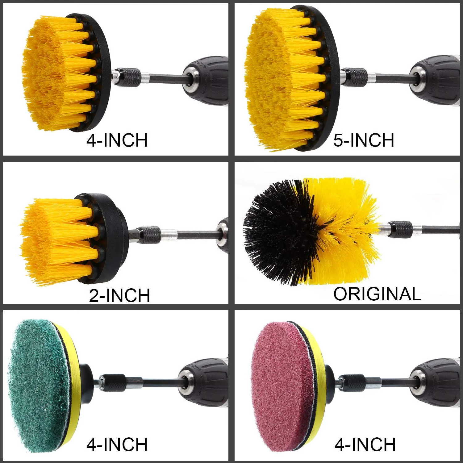 12 Piece Power Drill Brush Scrub Pads Set