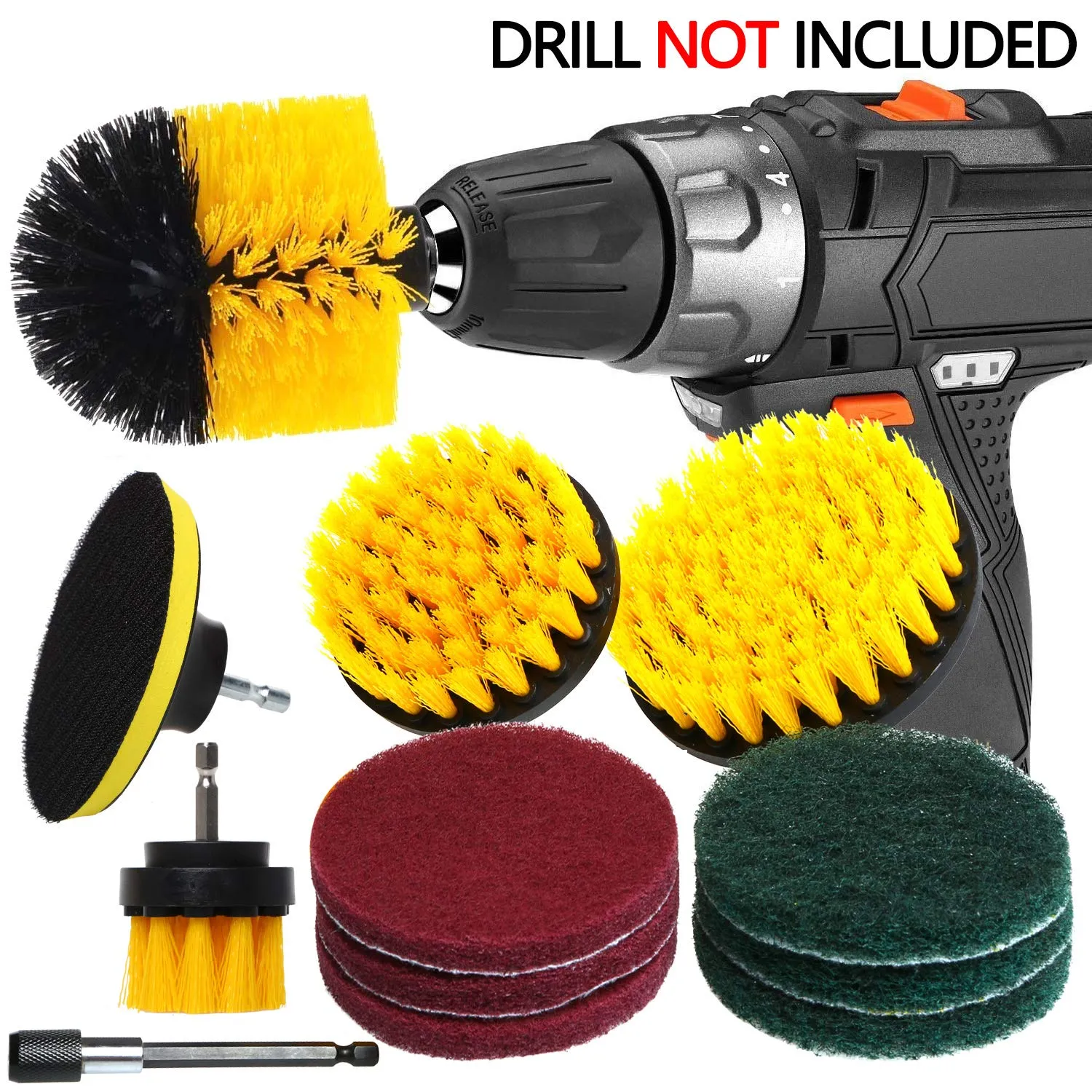 12 Piece Power Drill Brush Scrub Pads Set