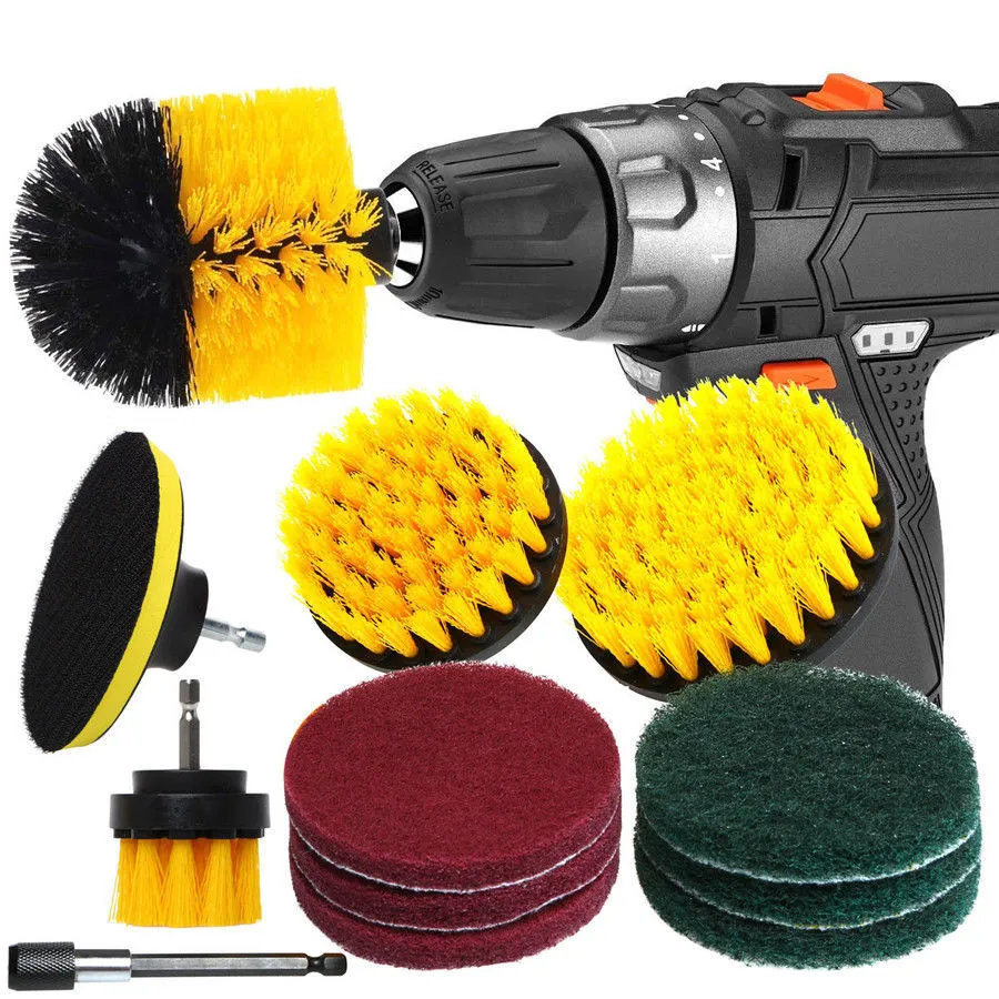 12 Piece Power Drill Brush Scrub Pads Set