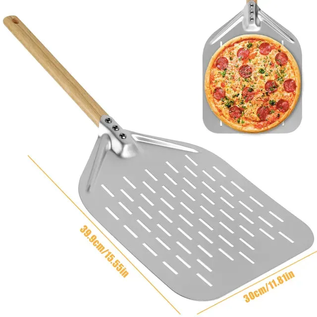 12inch Aluminium Alloy Pizza Shovel with Wood Handle Pizza Shovel