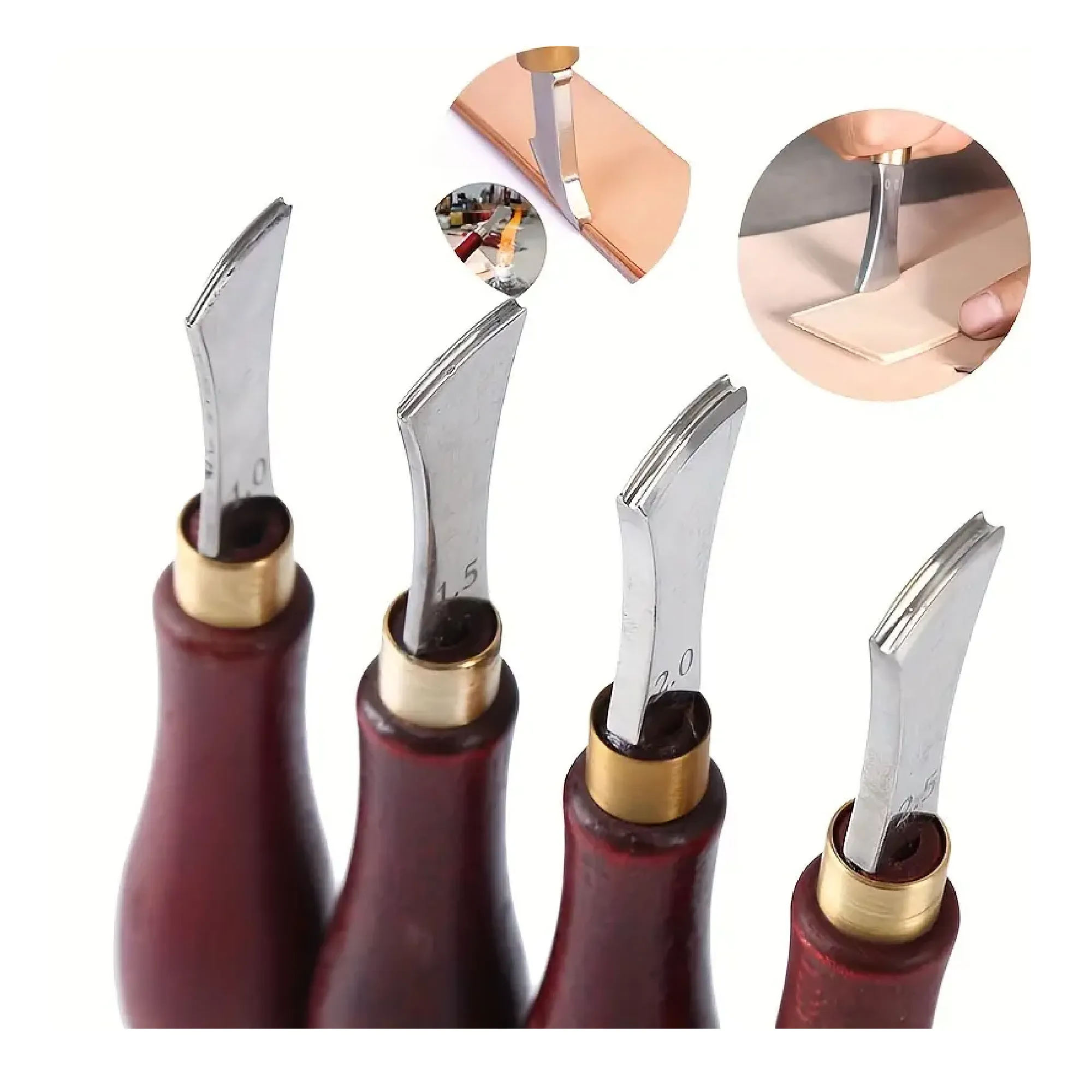 1pc Leather Tool，Solid Wood Wire Crimping Tool Drum Starter Light Circular Crimper Edge Wire Cutter Leather Carving