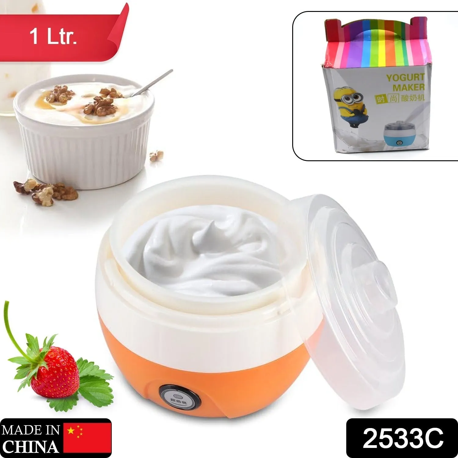 2533C Electronic Yogurt Maker, Automatic Yogurt Maker Machine 1L Yoghurt Plastic Container for Home Use