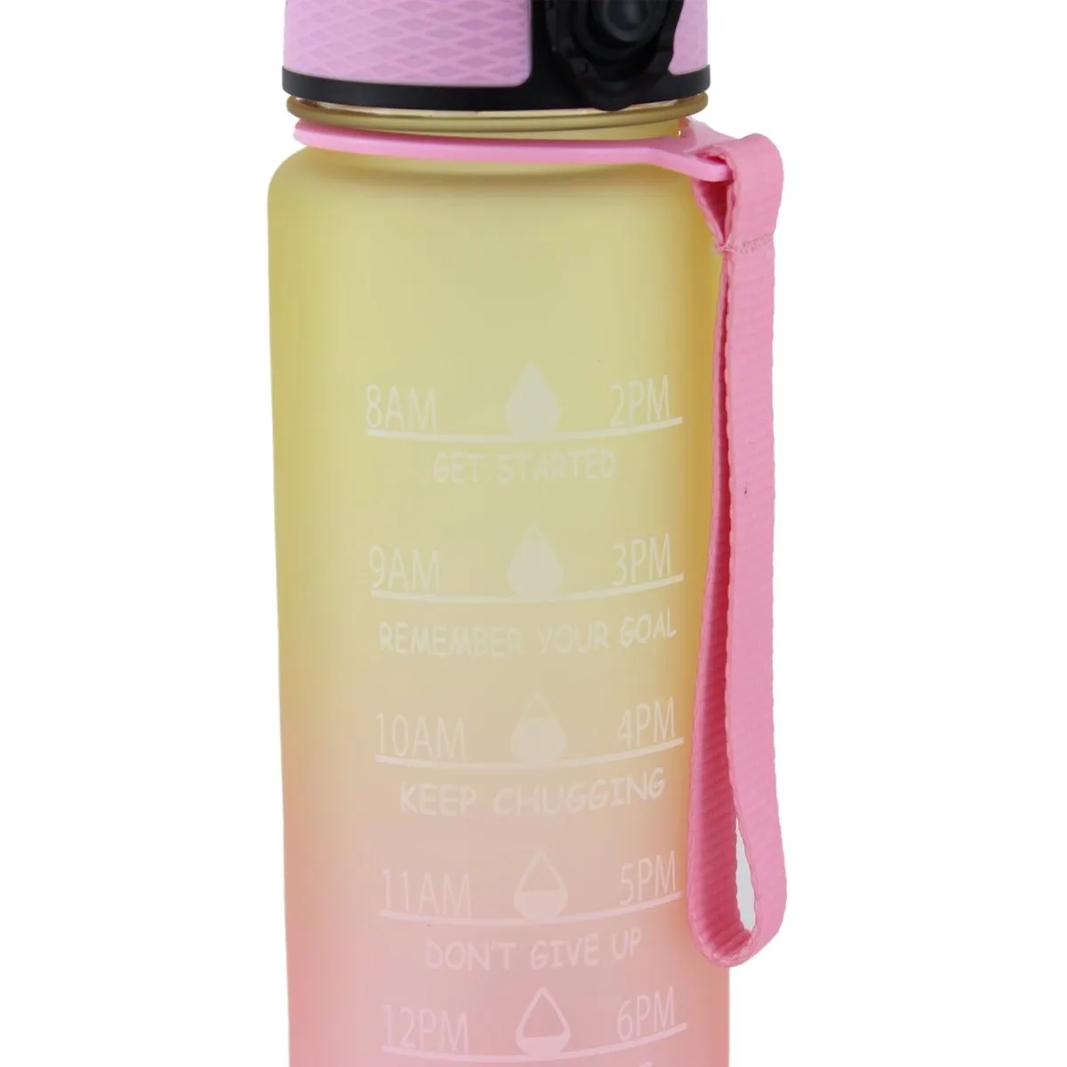 32 oz Sports Water Bottle with Straw Time Marker Quote Leakproof BPA Free