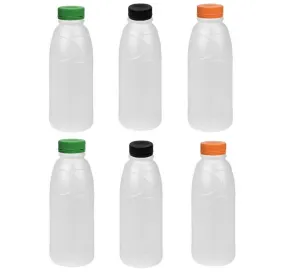 500ml Round Bottle HDPE Plastic Natural with 38mm Tamper Evident Lids