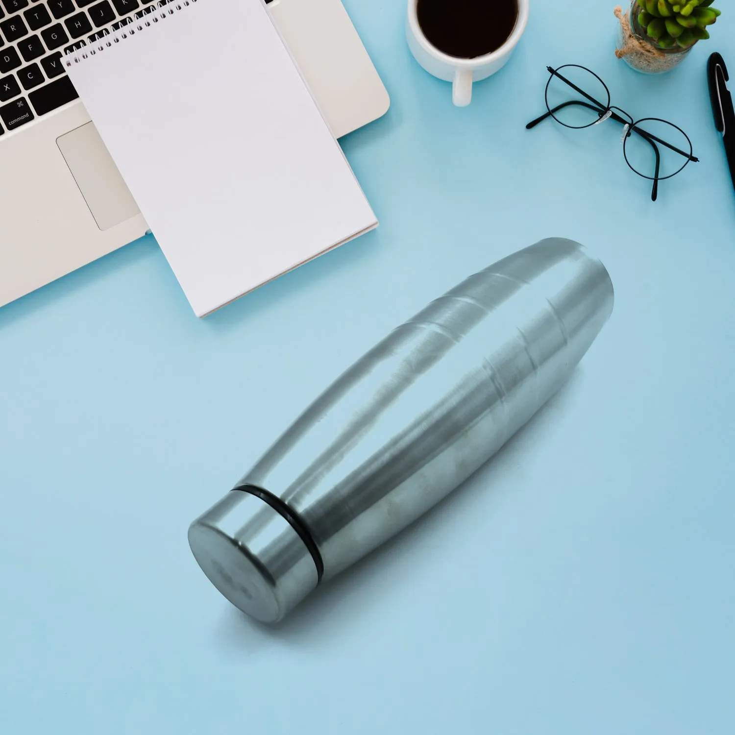 6859 Stainless Steel Sports Water Bottles, BPA Free and Leak Proof Cap and Steel Bottle silver, Steel fridge Bottle For office/Gym/School 1000 Ml