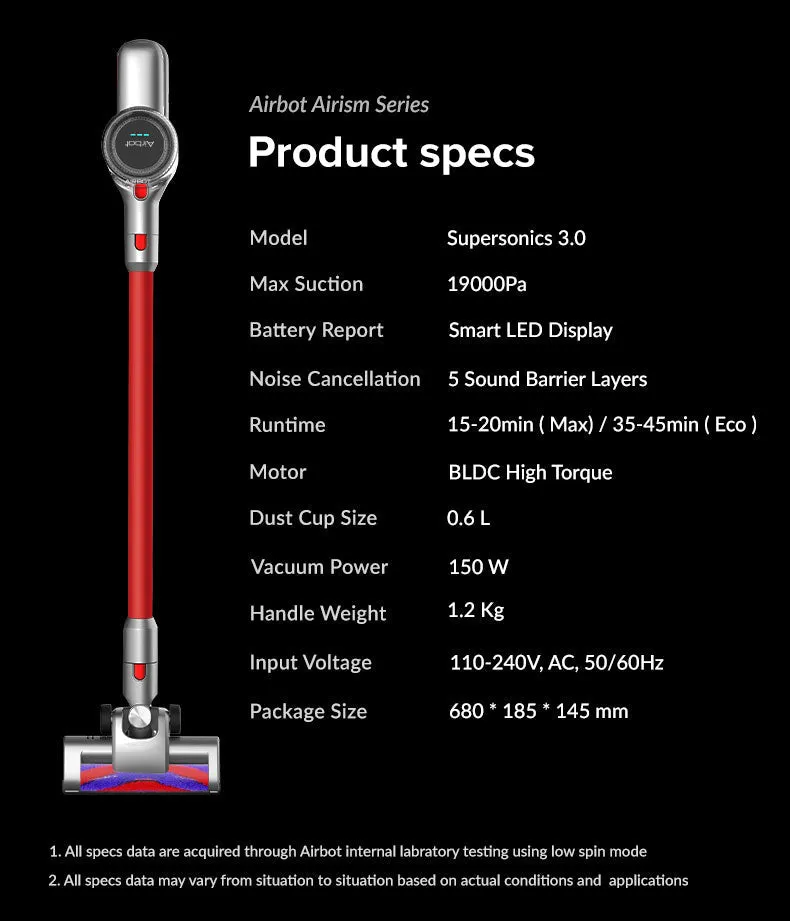 Airbot Supersonics 3.0 無線吸塵機 - 強力除塵19000Pa
