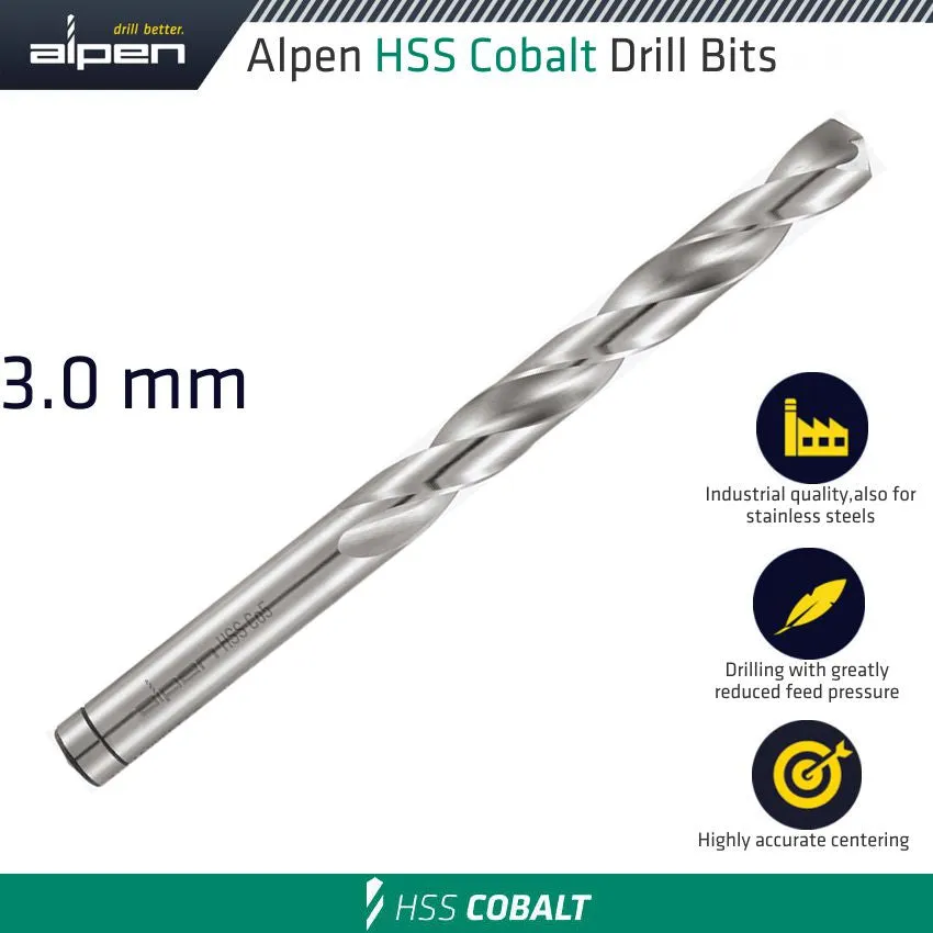 ALPEN HSS COBALT BULK DIN 338 RN,  3.0 ALP6130030