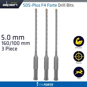 ALPEN SDS PLUS F4 BIT 5MM X 160 X 100 X3 PCS DRILL HAMMER ALP817005551