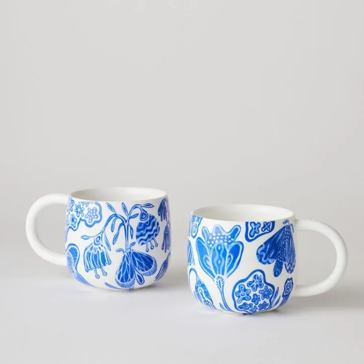 Angus & Celeste: Sunny Day Mugs Two Set Cobalt Garden