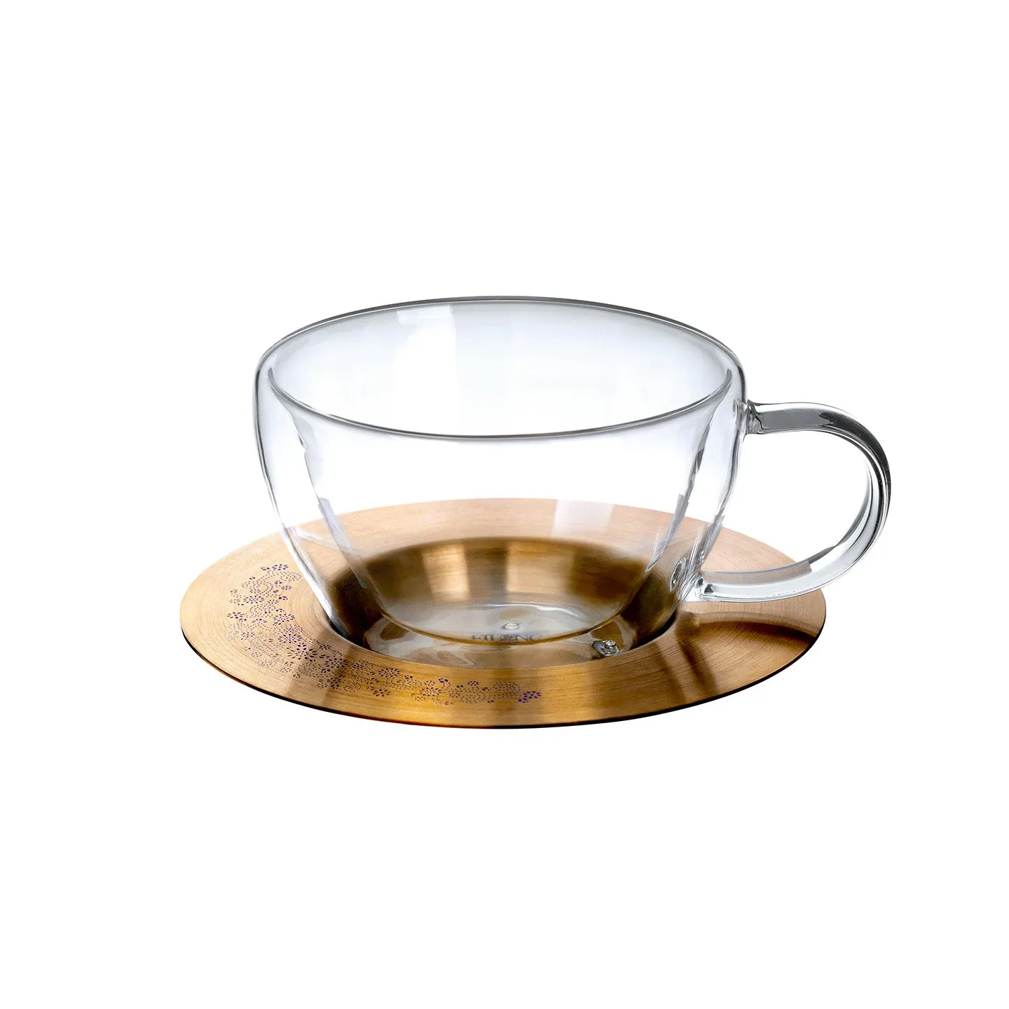 Aurora Double Wall Glass Cup & Saucer (200ml)