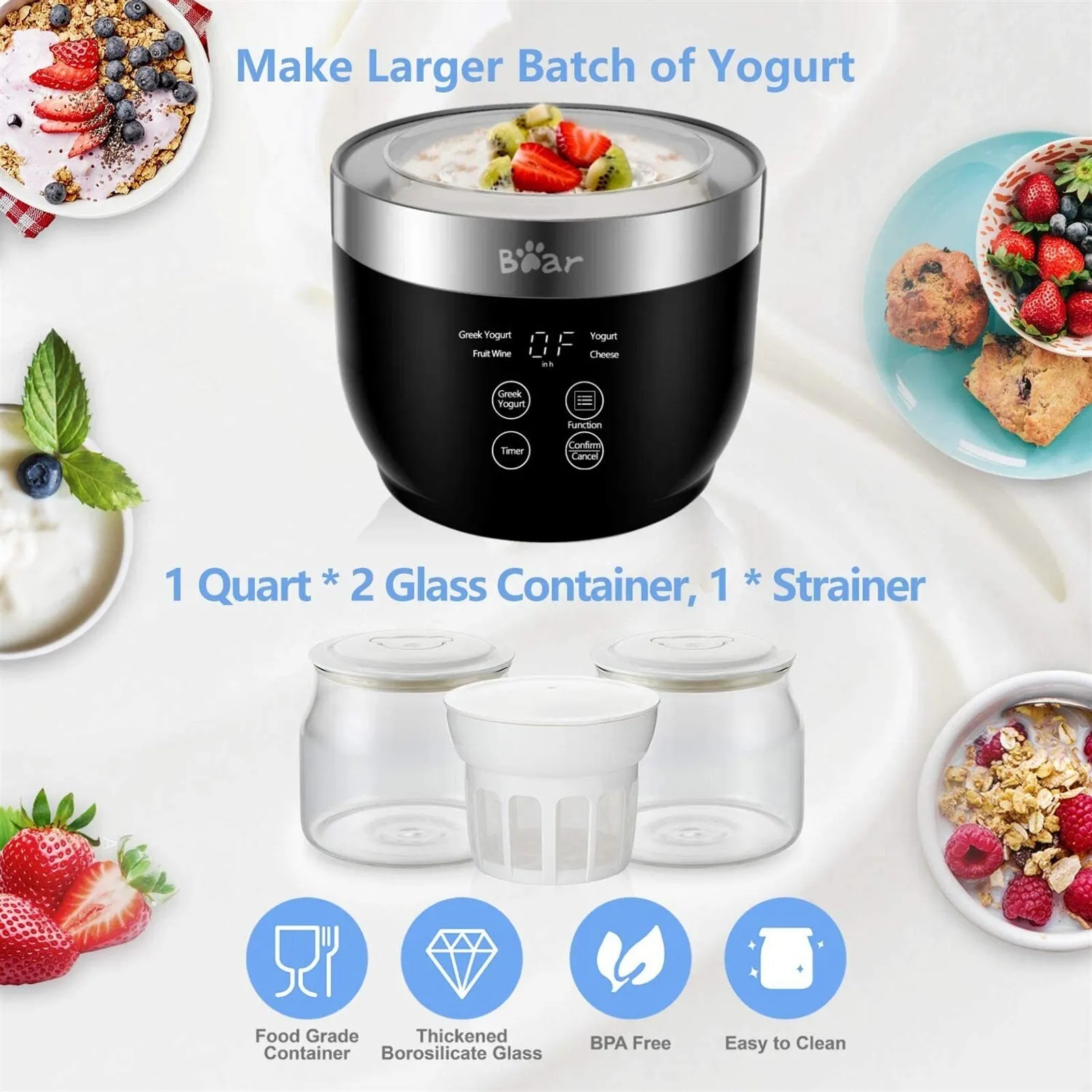 Bear Brand 4in1 Yogurt Maker Machine SNJ-C10T1BK