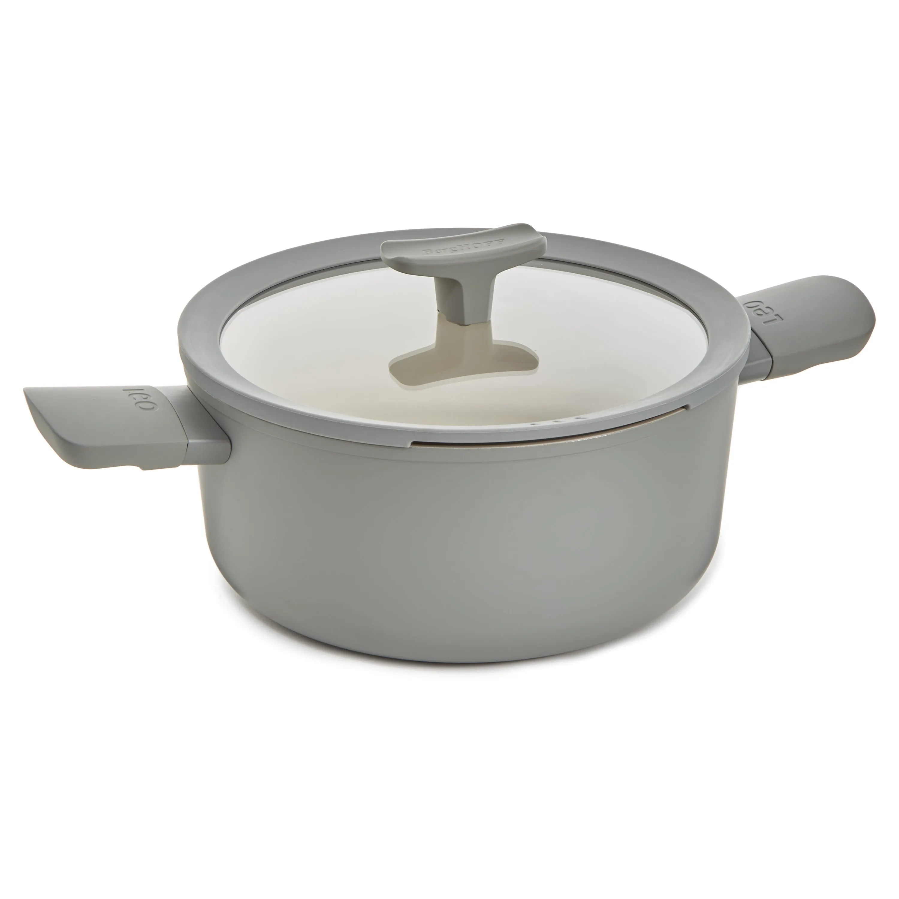 BergHOFF Balance Nonstick Ceramic Stockpot 10", 4.6qt. With Glass Lid, Recycled Aluminum, Moonmist