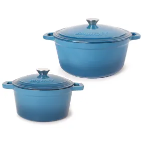 BergHOFF Neo 4pc Cast Iron Cookware Set, 3qt. & 7qt., Blue