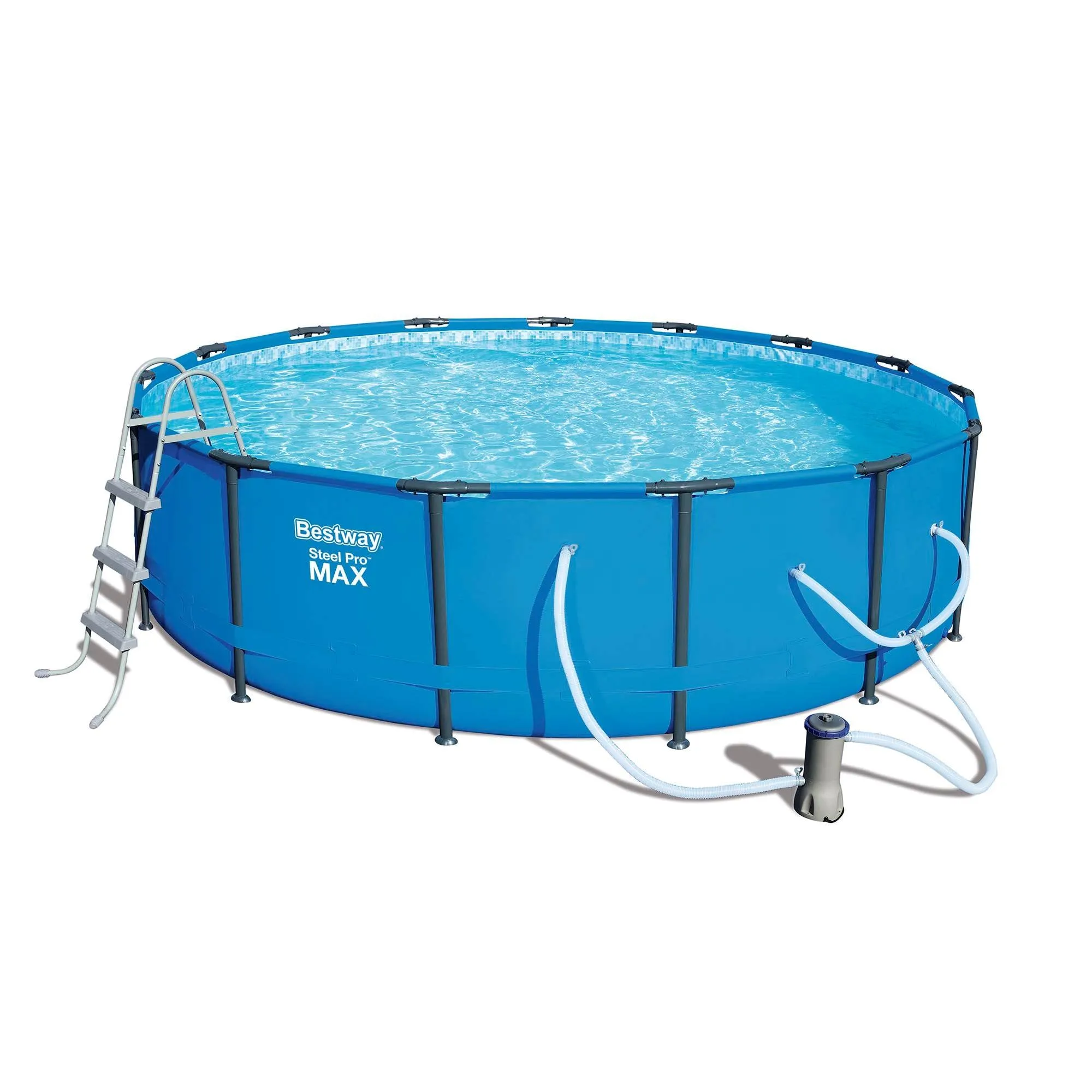 Bestway 15ft x 42in Steel Pro Max Round Frame Above Ground Pool with Accessories