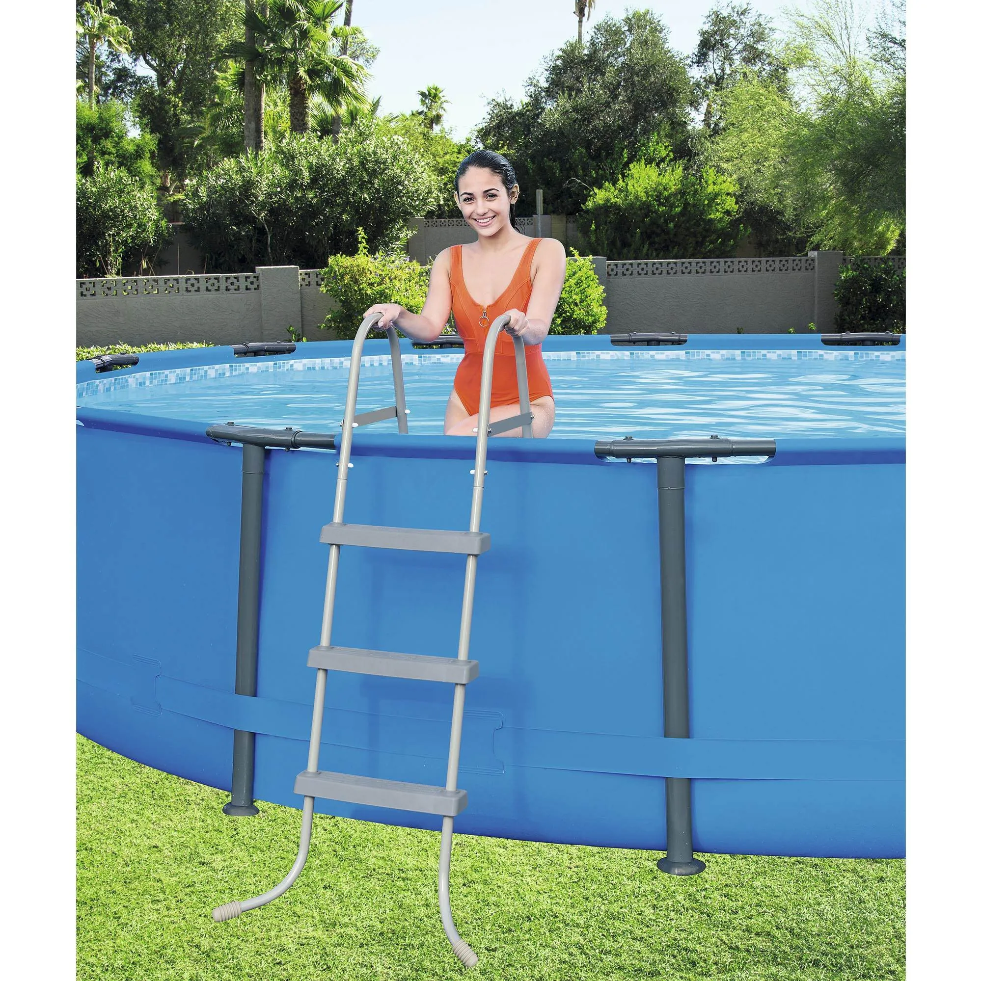 Bestway 15ft x 42in Steel Pro Max Round Frame Above Ground Pool with Accessories