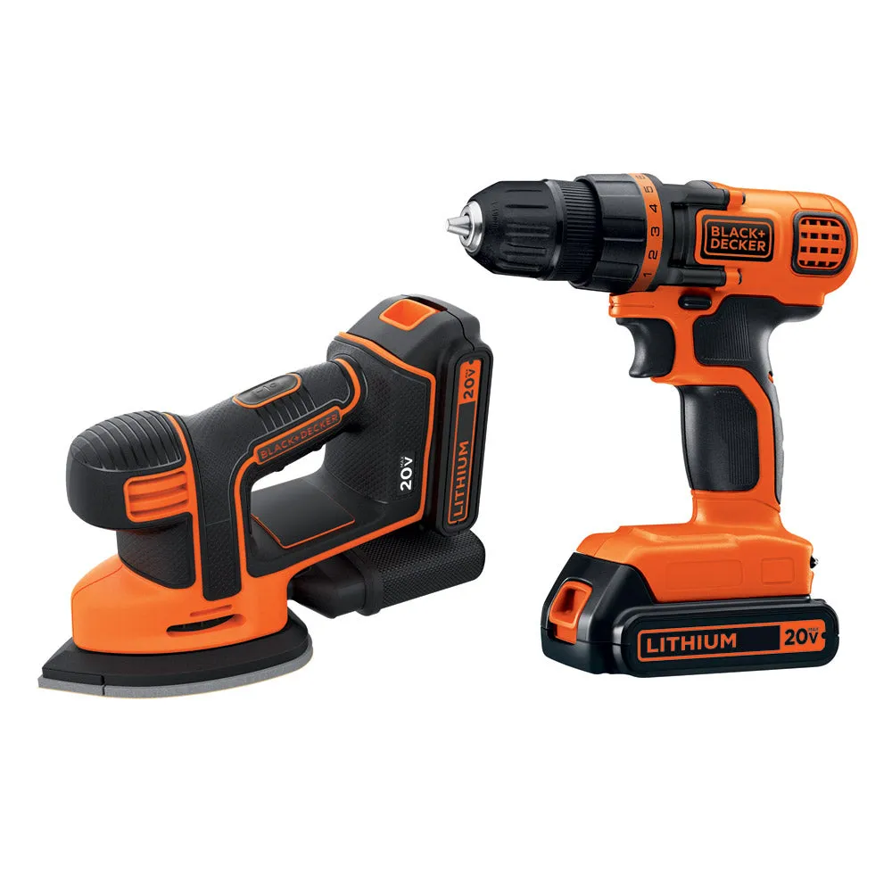 Black & Decker BD2KITCDDS 20V MAX Drill/Driver and MOUSE Detail Sander Combo Kit