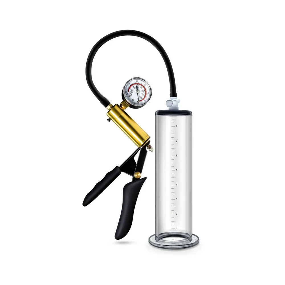 Blush Performance VX6 Vacuum Penis Pump with Brass Pistol & Pressure Gauge Clear