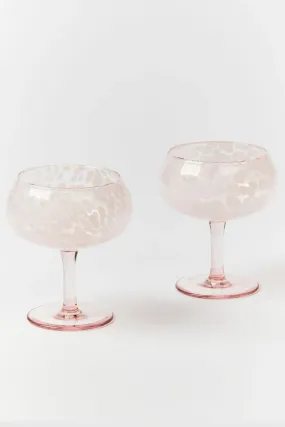 BONNIE AND NEIL DOTS PINK COUPES (SET OF 2)