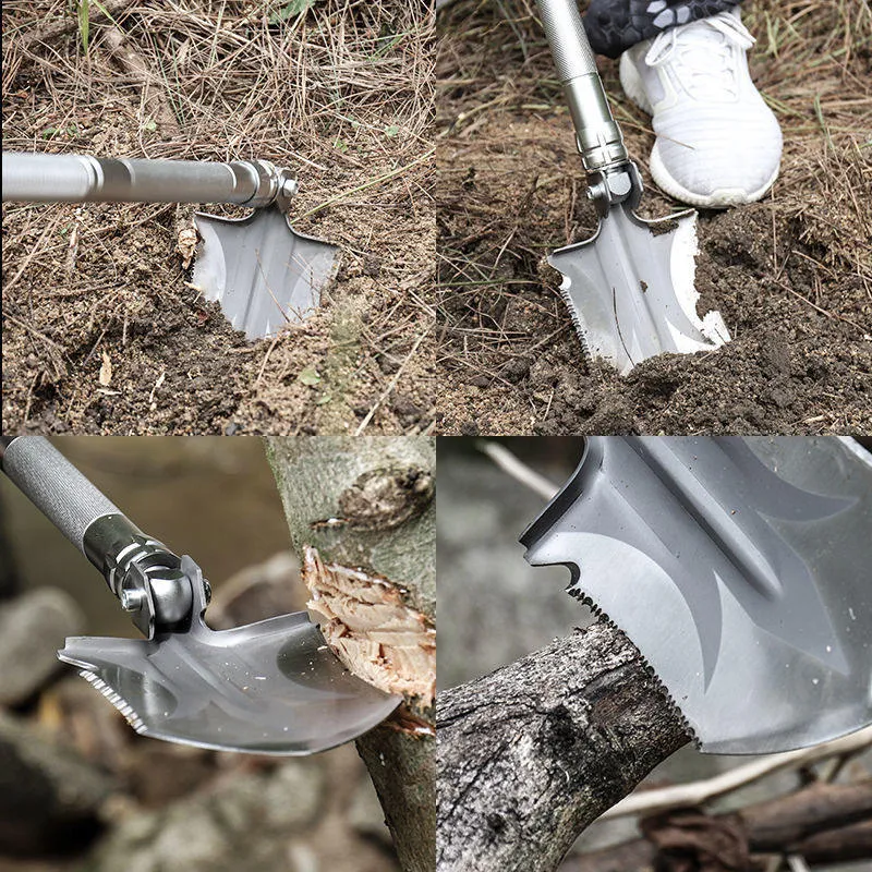 Camping Survival Steel Shovel Multifunctional Compact Backpacking Tactical Portable Multitool Shovel