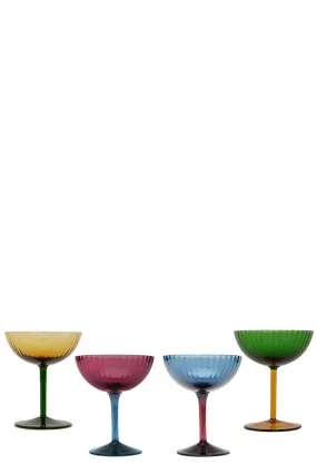 Champagne Coupe Set Of 4 - Rainbow Mix