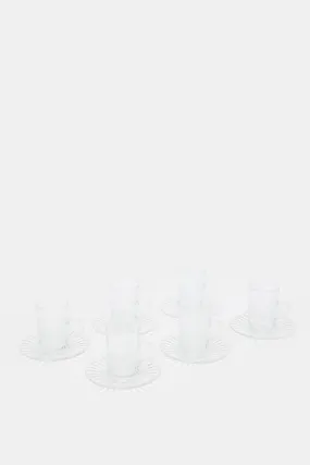 Clear Glass Tea Cup Set (12 Piece)