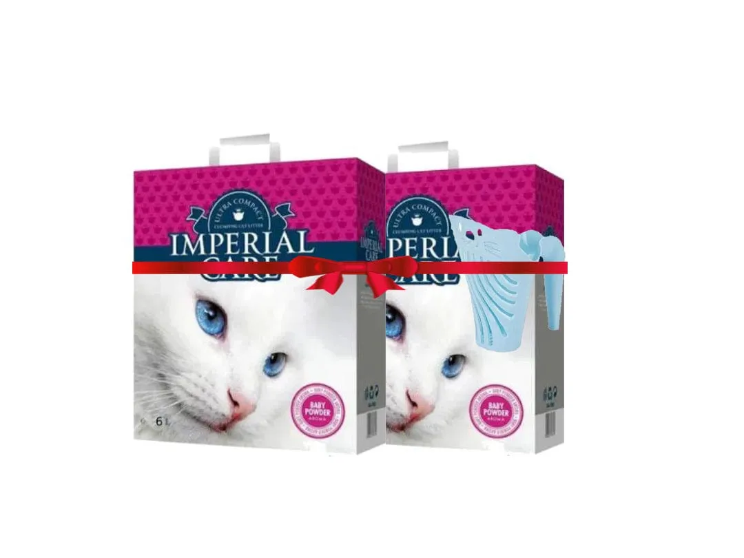 Combo MPERIAL CARE premium clumping cat litter 10L 2 bags with gift Cat litter shovel