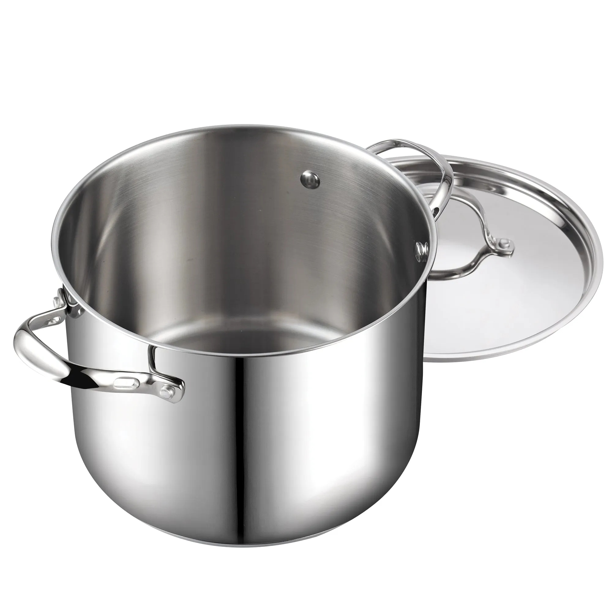 Cooks Standard 18/10 Stainless Steel Stockpot, Classic Deep Cooking Pot Canning Cookware with Stainless Steel Lid, Silver