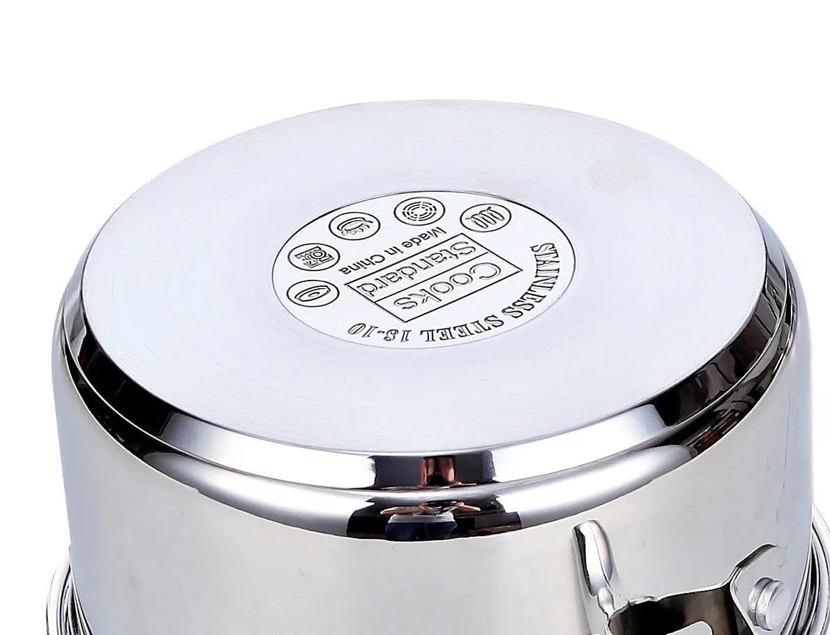 Cooks Standard 18/10 Stainless Steel Stockpot, Classic Deep Cooking Pot Canning Cookware with Stainless Steel Lid, Silver