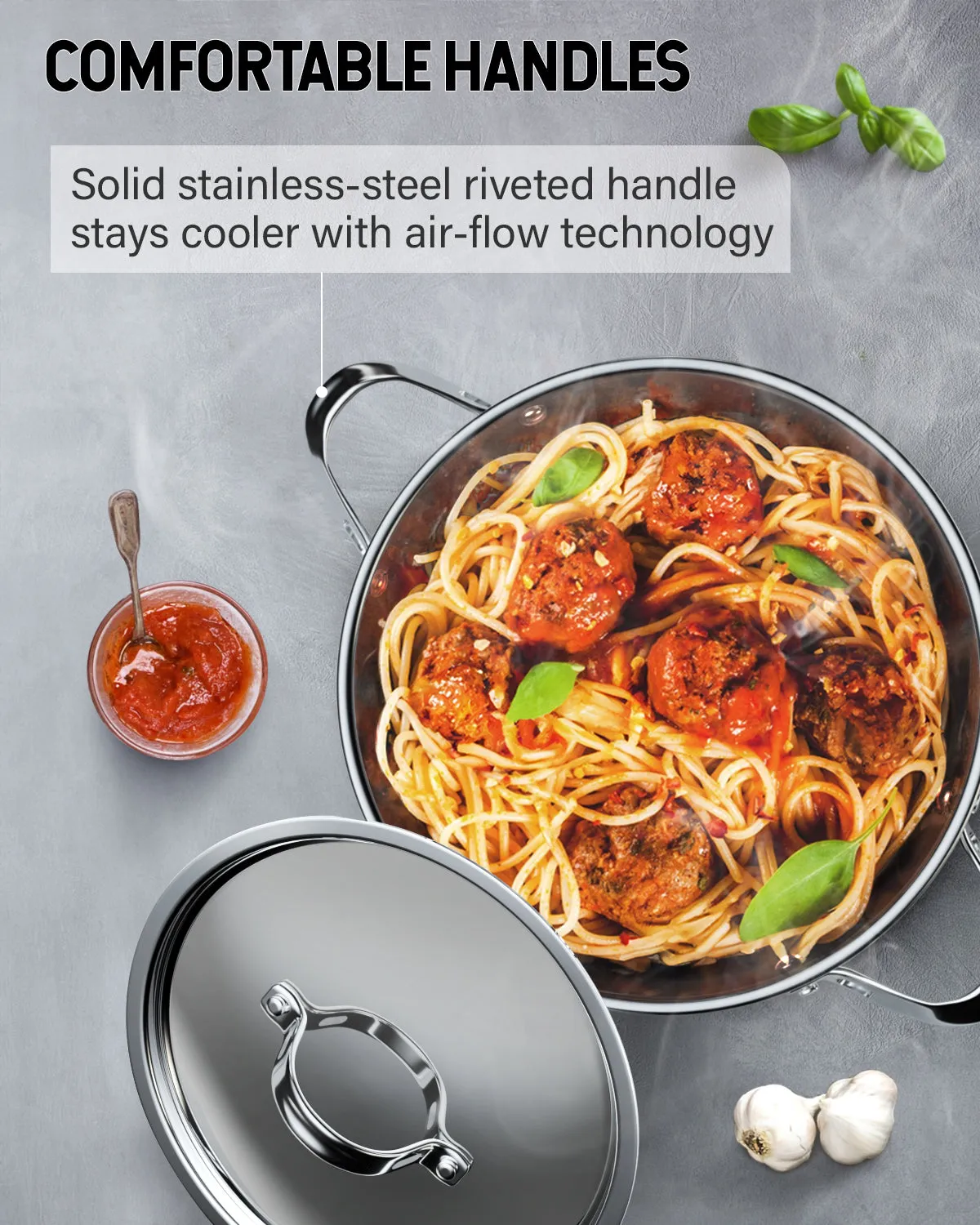 Cooks Standard 18/10 Stainless Steel Stockpot, Classic Deep Cooking Pot Canning Cookware with Stainless Steel Lid, Silver