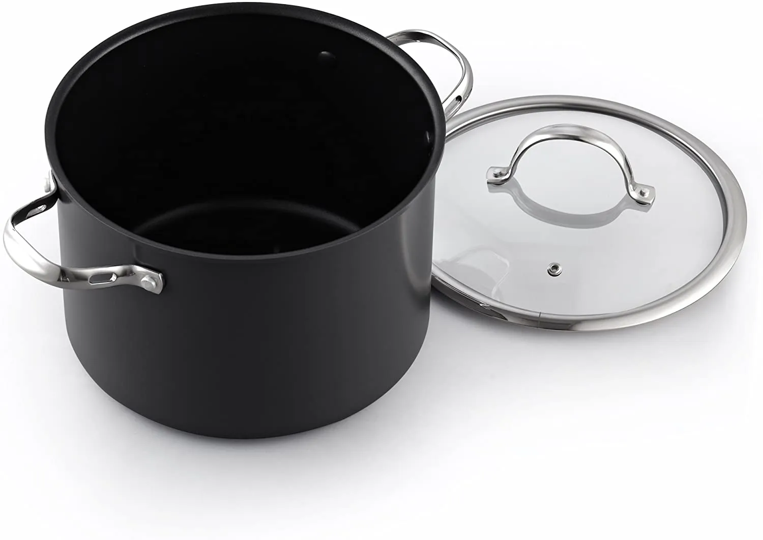 Cooks Standard 8 Quart Hard Anodized Premium Grade Nonstick Stockpot with Cover, Black