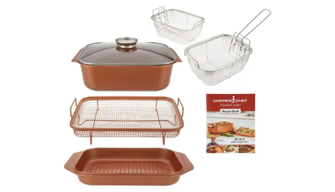 Copper Chef 7-piece 14-in-1 Wonder Cooker Cooking System - Renewed