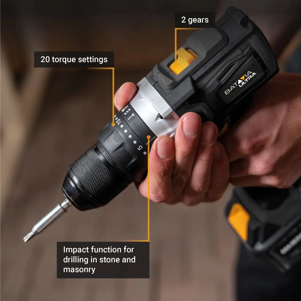 Cordless Combi Drill Brushless 18V 60Nm set