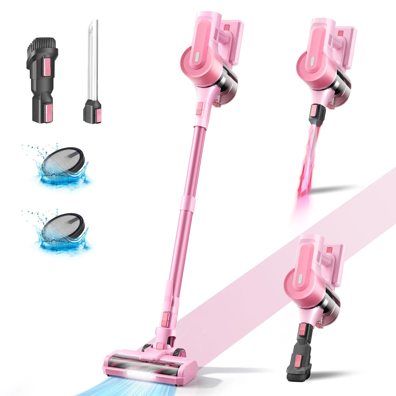 Cordless Vacuum Cleaner, with 30Kpa 350W Suction, Max 50 Min Runtime for Hard Floor Pet Hair