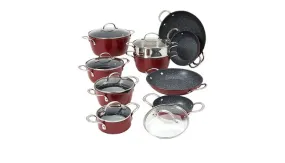 Curtis Stone Dura-Pan Nonstick 16-piece Nesting Cookware Set (New Open Box) - Ships Quick!