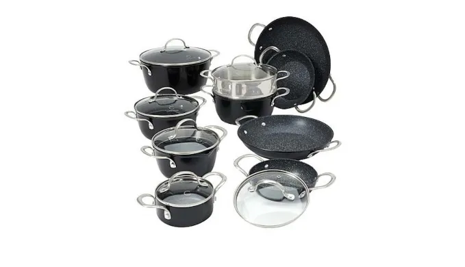 Curtis Stone Dura-Pan Nonstick 16-piece Nesting Cookware Set (New Open Box) - Ships Quick!