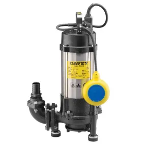 Davey D75GA Submersible Sewage Grinder Automatic Pump 0.75KW 240V