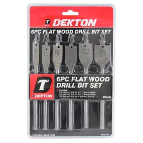 Dekton Flat Wood Drill Bit Set | 6 Piece