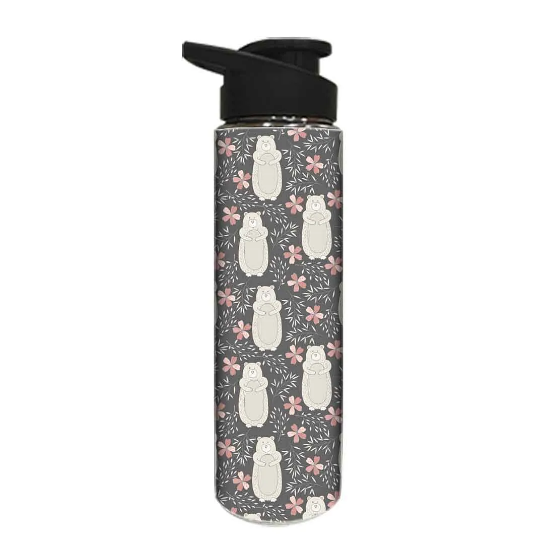 Designer Stainless Steel Sipper Bottle -  Bear and Flower