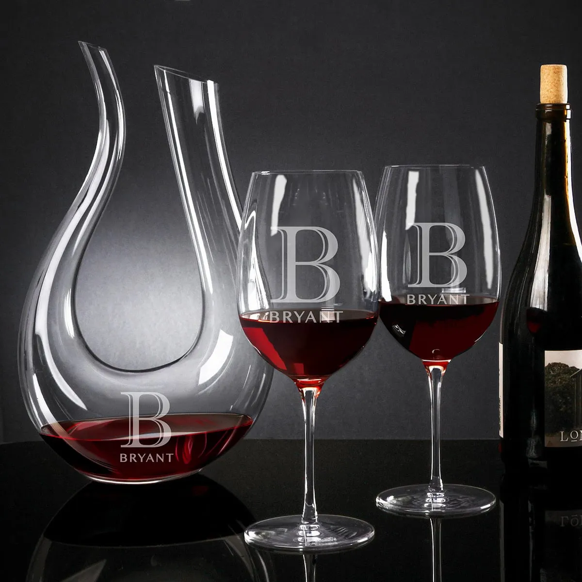 Dolcetto Custom Wine Decanter Set with Wine Glasses