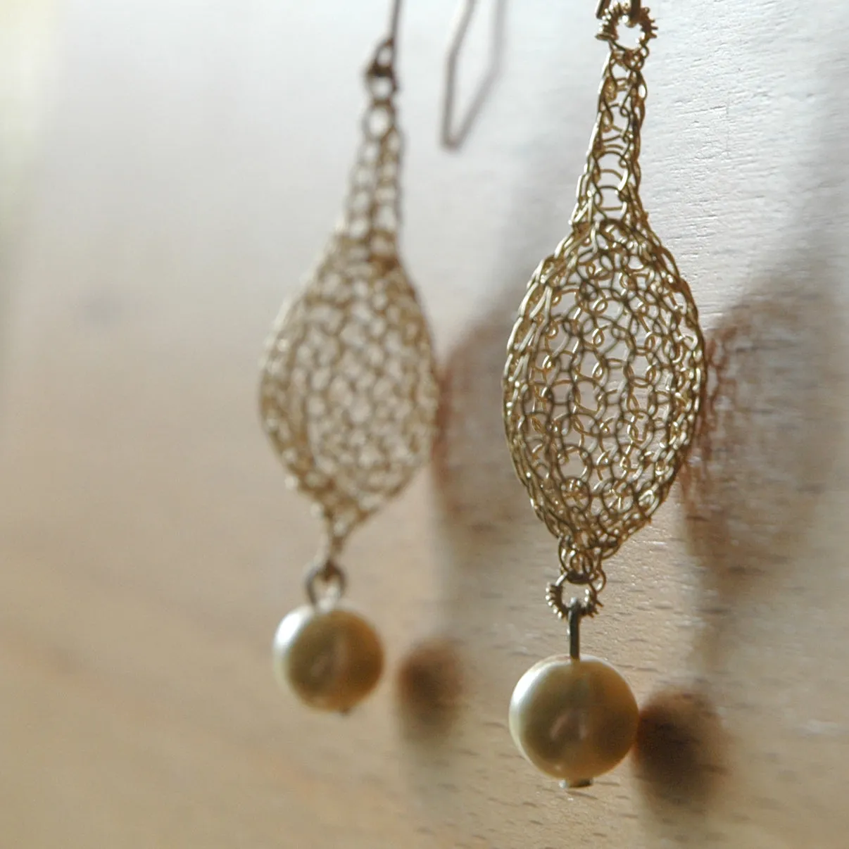 Drop earrings Wire Crochet pattern -  jewelry making tutorial