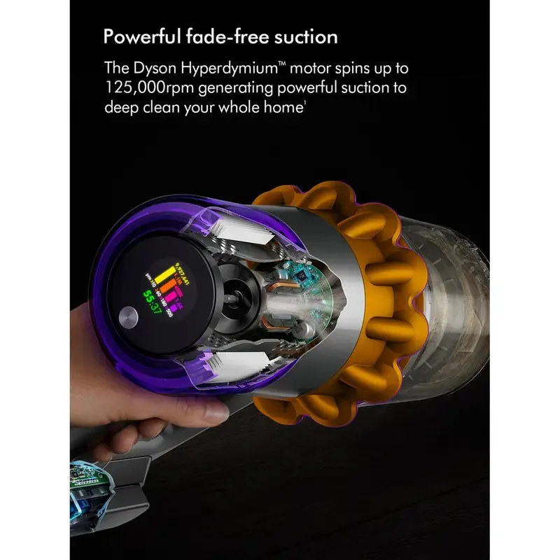 Dyson V15 Cordless Vacuum Cleaner With Advanced Cleaning Accessory Kit And Up To 60 Minutes Run Time , Yellow/Nickel