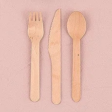 ECO WOOD UTENSIL SET (12 utensils - 4 of each per set)