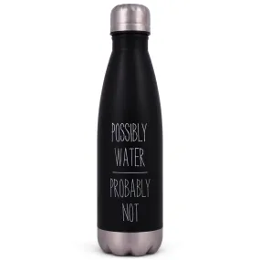 Elanze Designs Possibly Water Black 17 ounce Stainless Steel Sports Water Bottle