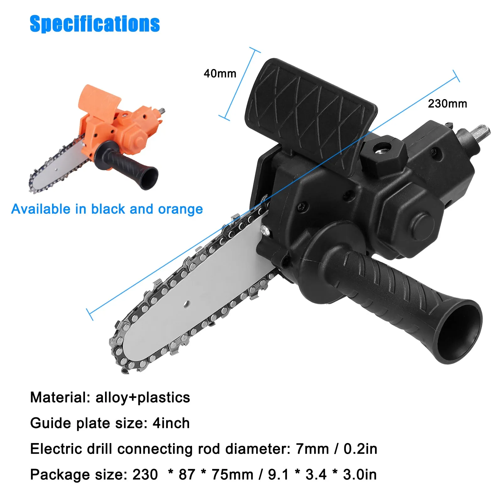 Electric Drill Modified To Electric Chainsaw Tool Attachment