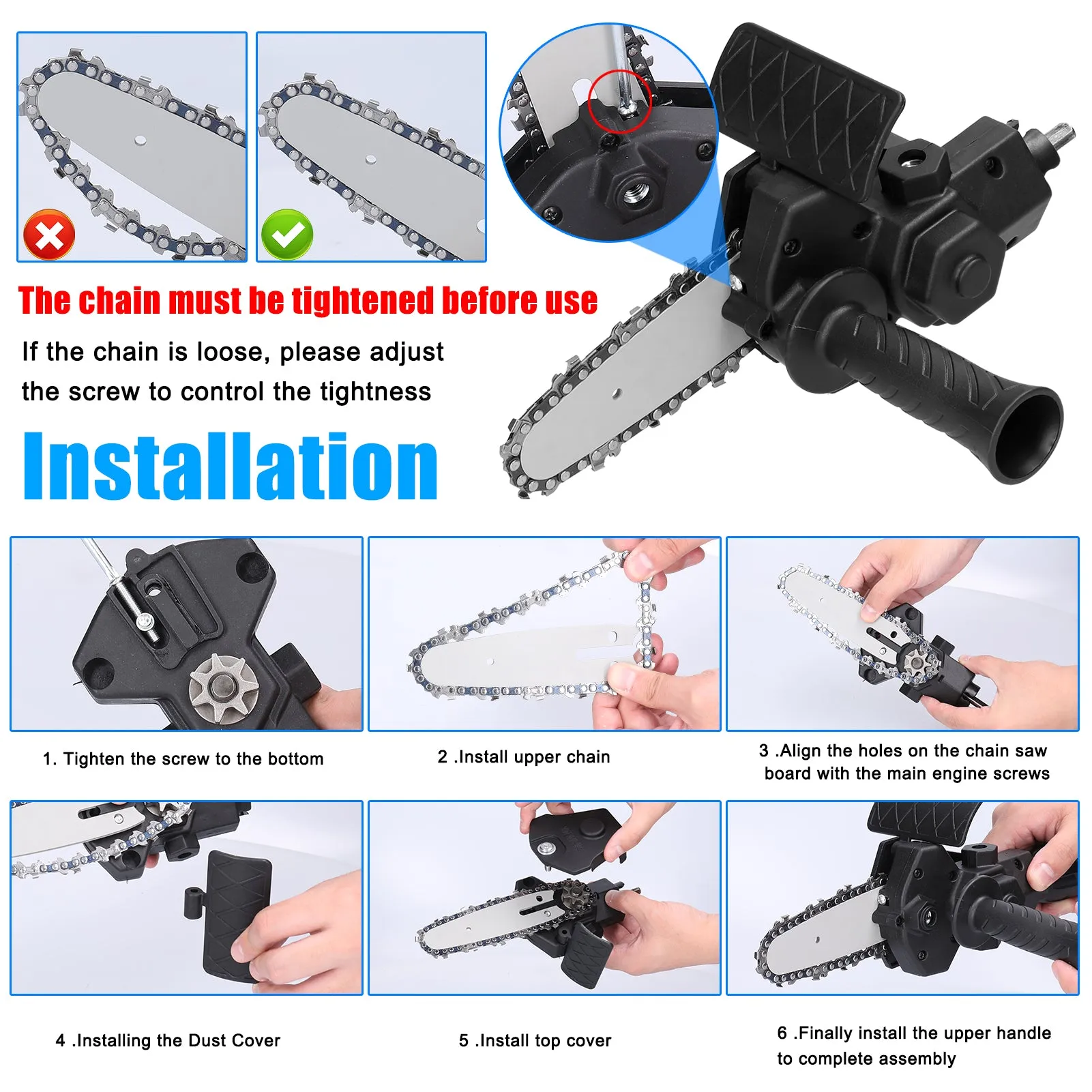 Electric Drill Modified To Electric Chainsaw Tool Attachment