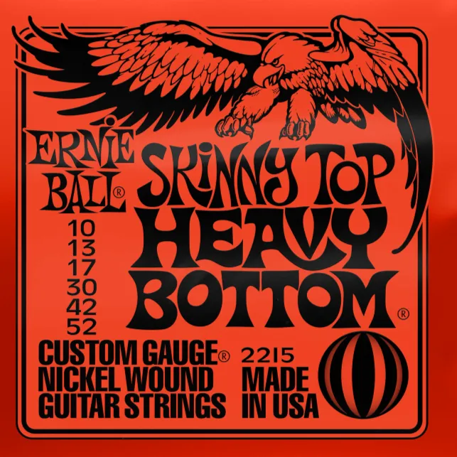 Ernie Ball 2215 Skinny Top Heavy Bottom Slinky Nickel Wound Electric Guitar Strings 10-52 Gauge