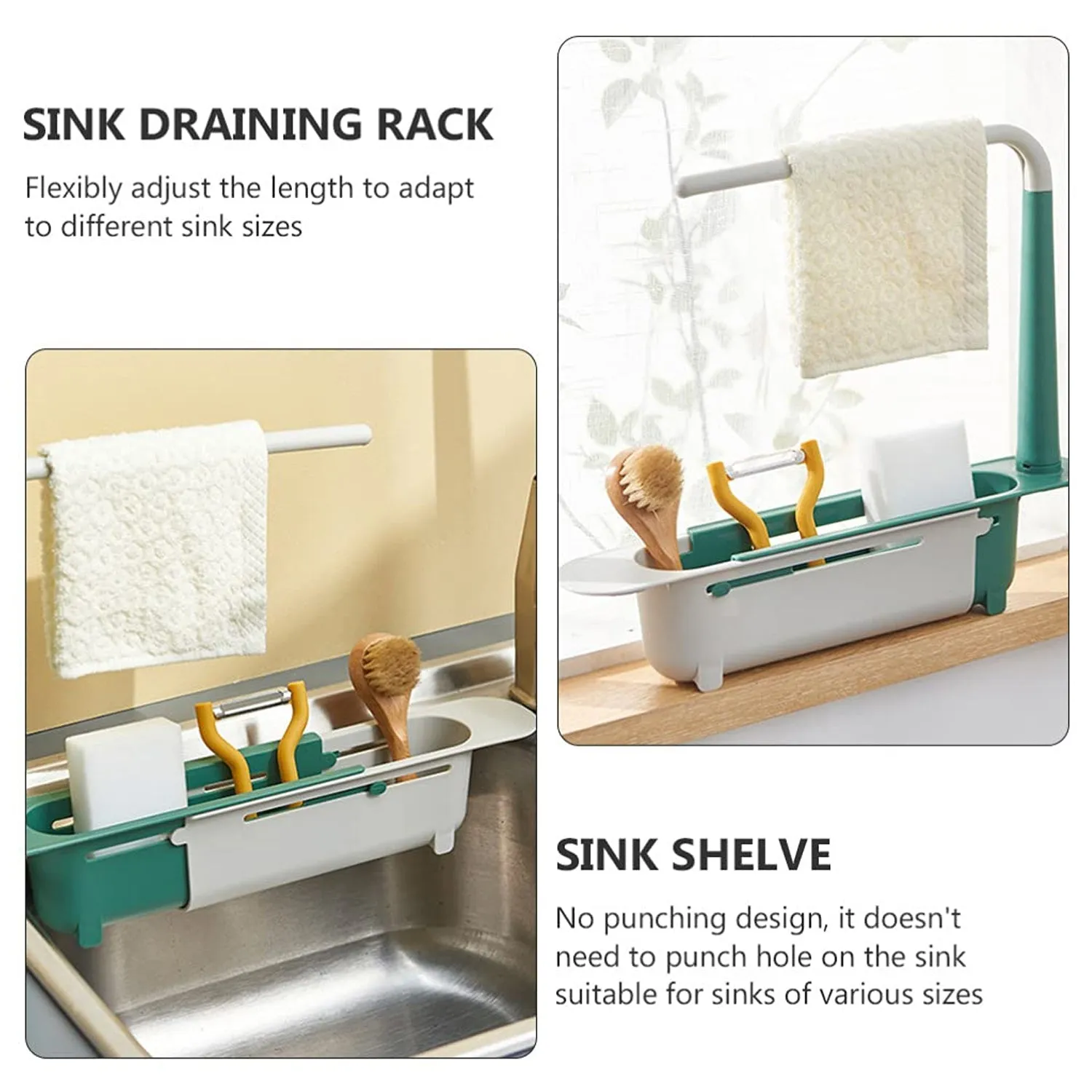 Expandable Kitchen Drying Basket Rack for kitchen Use (Brown Box)