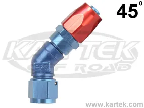 Fragola AN -6 Red And Blue Anodized Series 3000 Cutter Style 45 Degree Low Profile Hose Ends