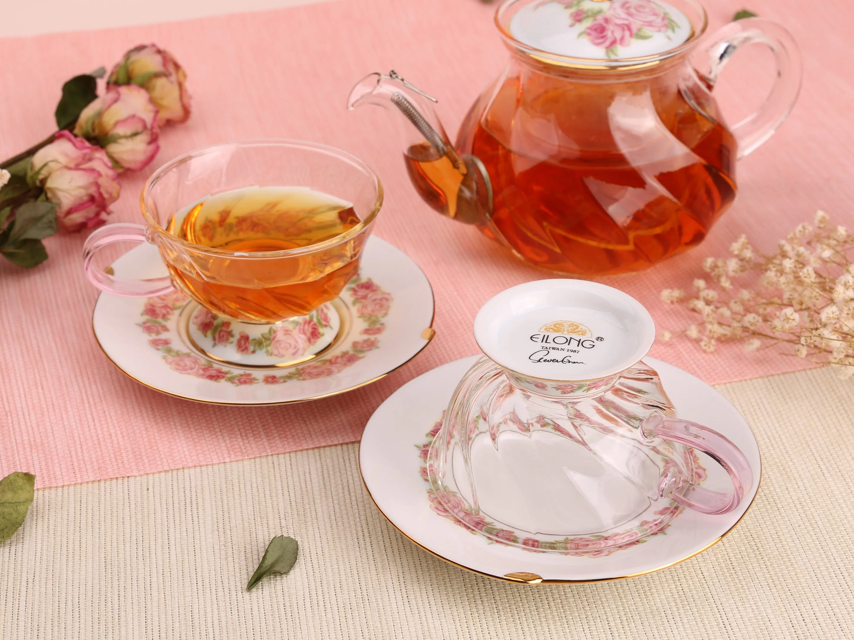 Fusion-Rose Tea Cup and Saucer (160ml)